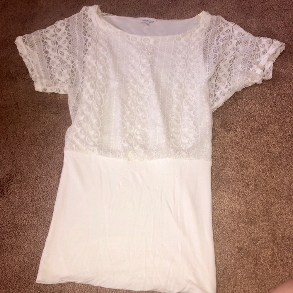 Simple white lace dress